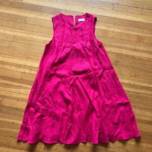 The Keiko Mini Dress by Maeve Anthropologie Small S fuchsia hot pink linen
